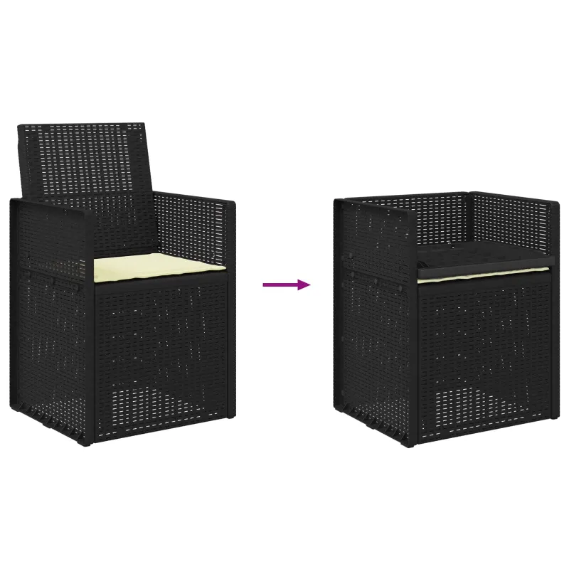 Sodo Valgomojo Kėdės 2 pcs Antracito ir kreminė PP