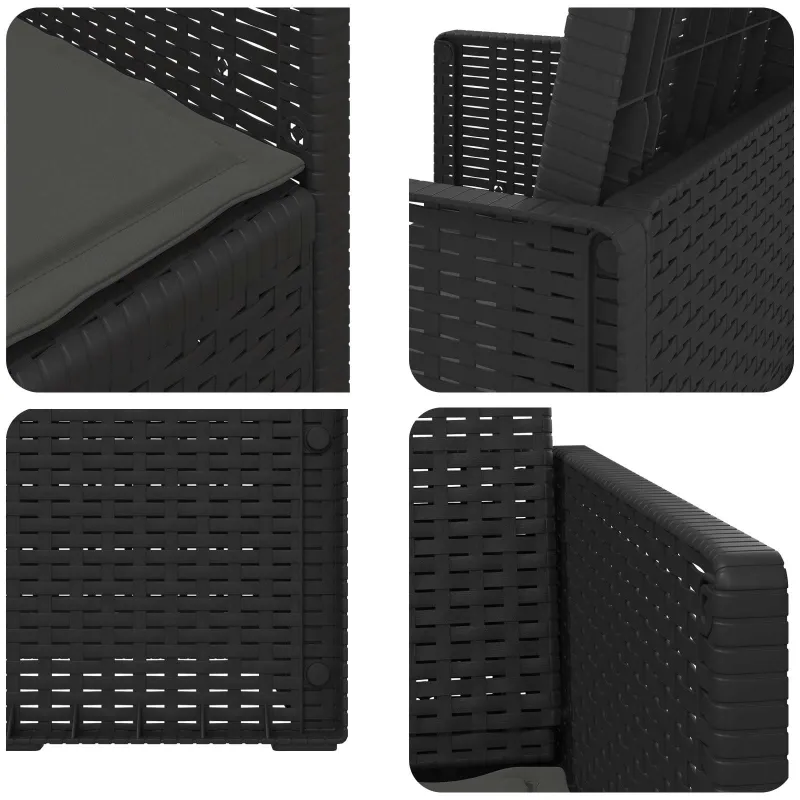 Sodo Valgomojo Kėdės 2 pcs Antracito PP