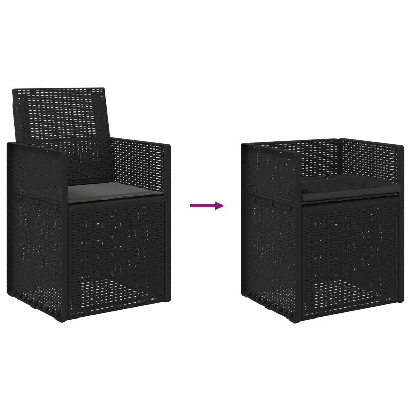 Sodo Valgomojo Kėdės 2 pcs Antracito PP