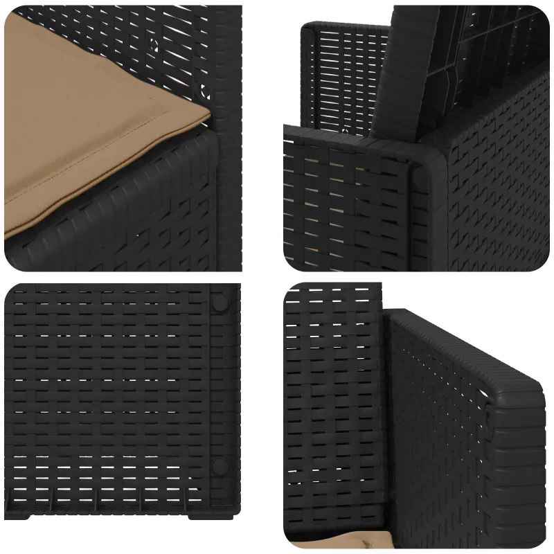 Sodo Valgomojo Kėdės 2 pcs Antracito ir taupe PP