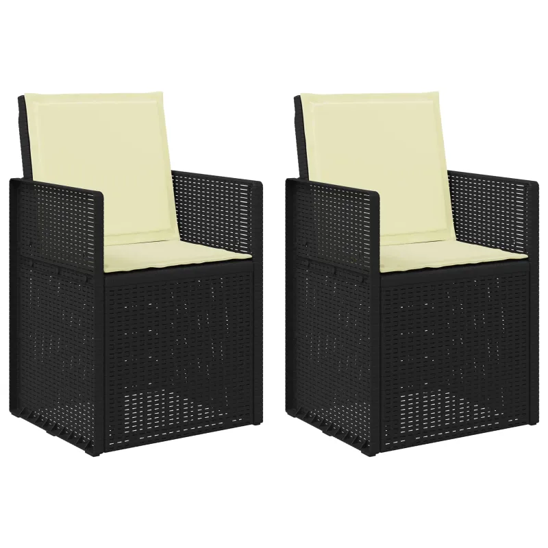 Sodo Valgomojo Kėdės 2 pcs Antracito ir kreminė PP