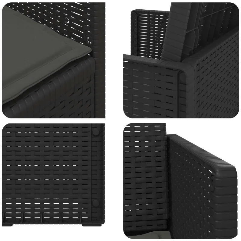 Sodo Valgomojo Kėdės 2 pcs Antracito PP