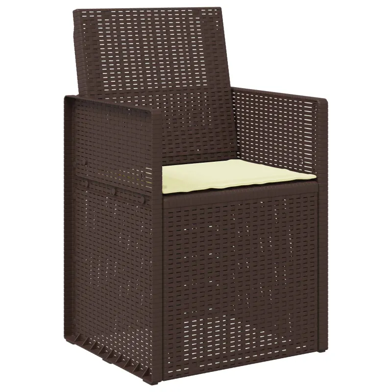 Sodo Valgomojo Kėdės 2 pcs Ruda ir kreminė PP
