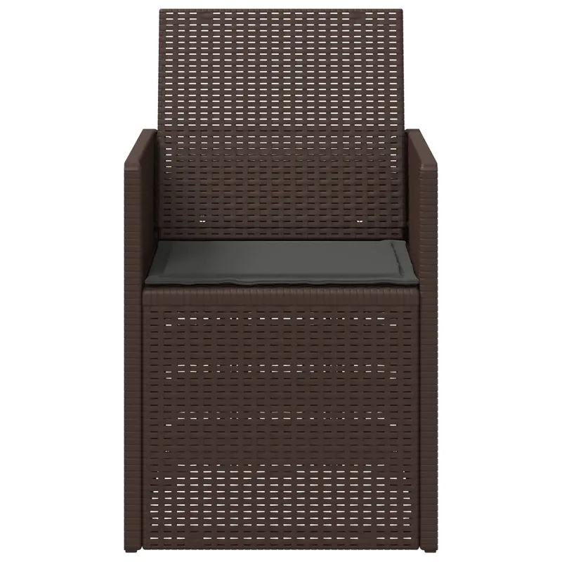 Sodo Valgomojo Kėdės 2 pcs Ruda ir antracito PP