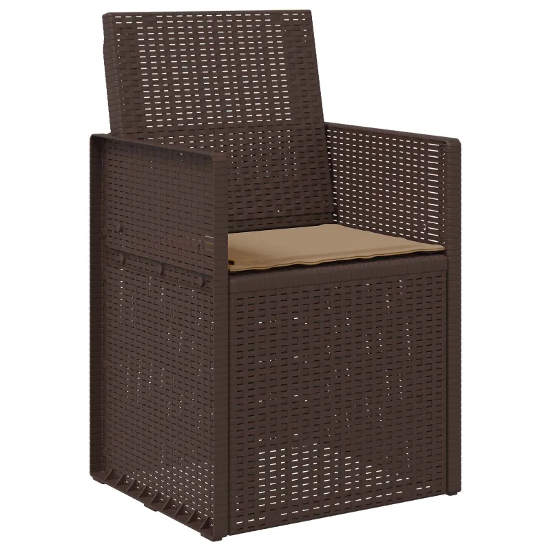 Sodo Valgomojo Kėdės 2 pcs Ruda ir taupe PP