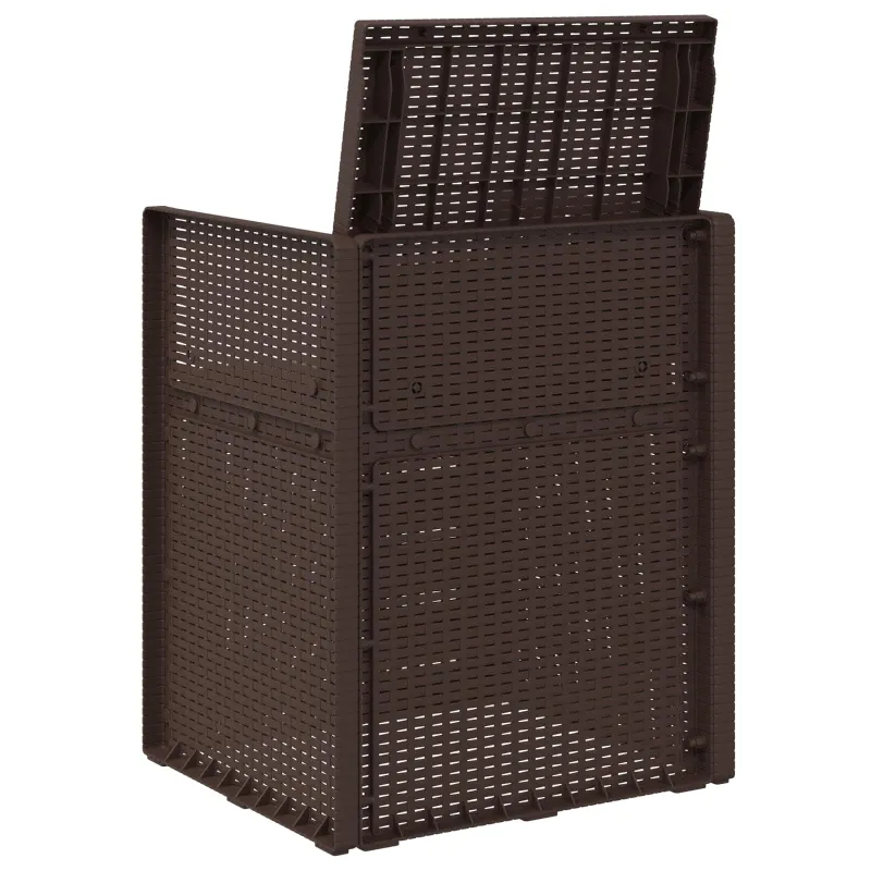 Sodo Valgomojo Kėdės 2 pcs Ruda ir taupe PP
