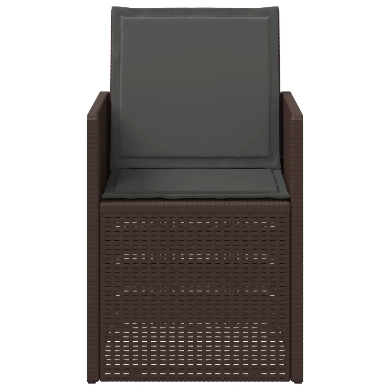 Sodo Valgomojo Kėdės 2 pcs Ruda ir antracito PP