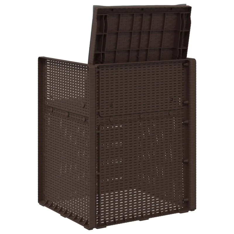 Sodo Valgomojo Kėdės 2 pcs Ruda ir antracito PP