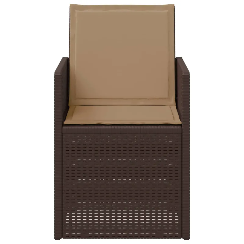 Sodo Valgomojo Kėdės 2 pcs Ruda ir taupe PP