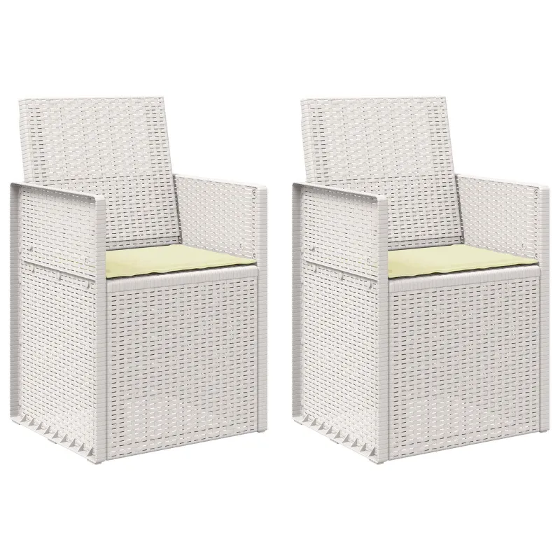 Sodo Valgomojo Kėdės 2 pcs Balta ir kreminė PP