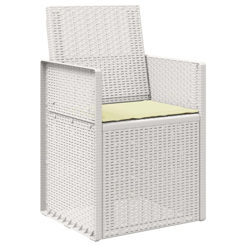 Sodo Valgomojo Kėdės 2 pcs Balta ir kreminė PP