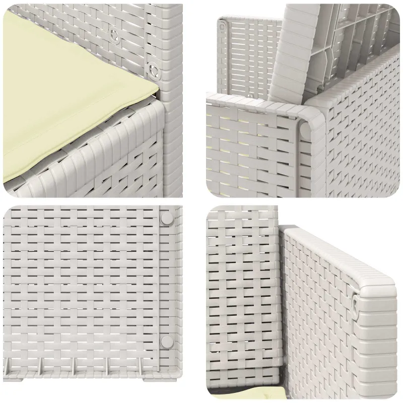 Sodo Valgomojo Kėdės 2 pcs Balta ir kreminė PP