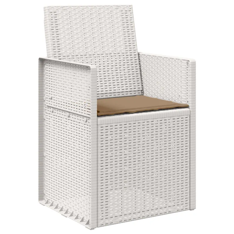 Sodo Valgomojo Kėdės 2 pcs Balta ir taupe PP