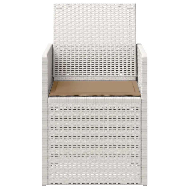Sodo Valgomojo Kėdės 2 pcs Balta ir taupe PP