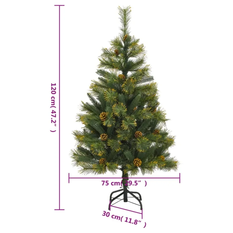 Kalėdų eglutė su šarnyrinėmis šakomis/kankorėžiais, 120cm