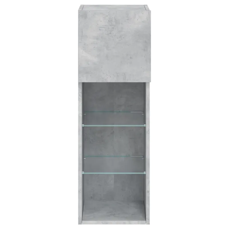 TV spintelės su LED lemputėmis, 2vnt., betono, 30,5x30x90cm