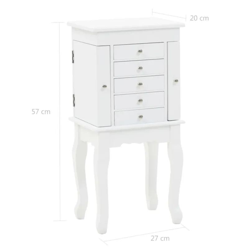 Pastatoma spintelė papuošalams, balta