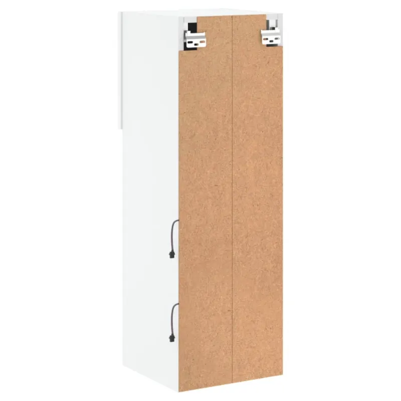 TV spintelės su LED lemputėmis, 2vnt., baltos, 30,5x30x90cm