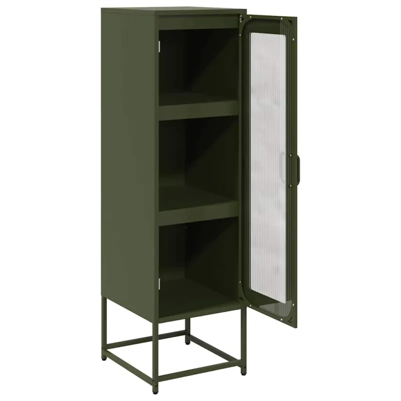Highboard Olive Green 36x39x123 cm Šaltai valcuotas plienas