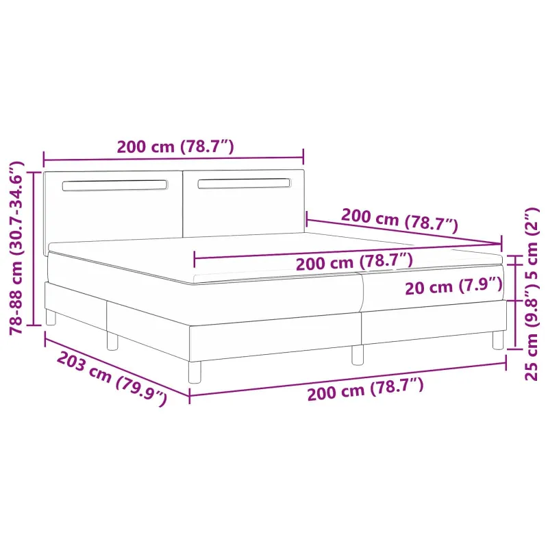 Kiemas lova su čiužiniu Kapučino 200 x 200 cm Dirbtinė oda