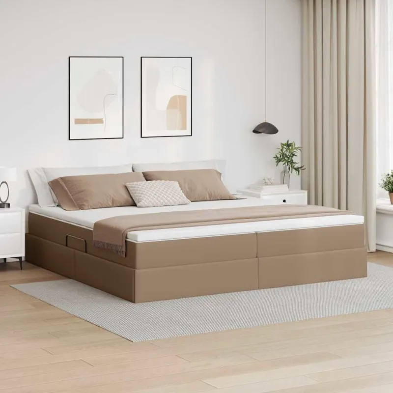 Lova su daiktų laikymo vieta ir čiužiniu Kapučino 200 x 200 cm