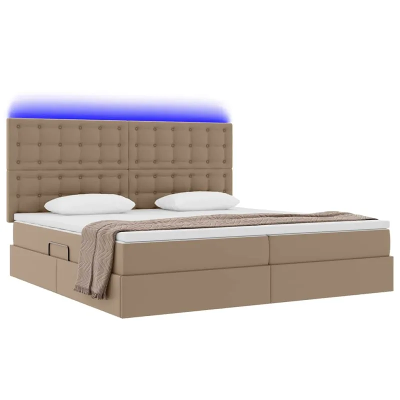 Lova su daiktų laikymo vieta ir LED Kapučino 200 x 200 cm
