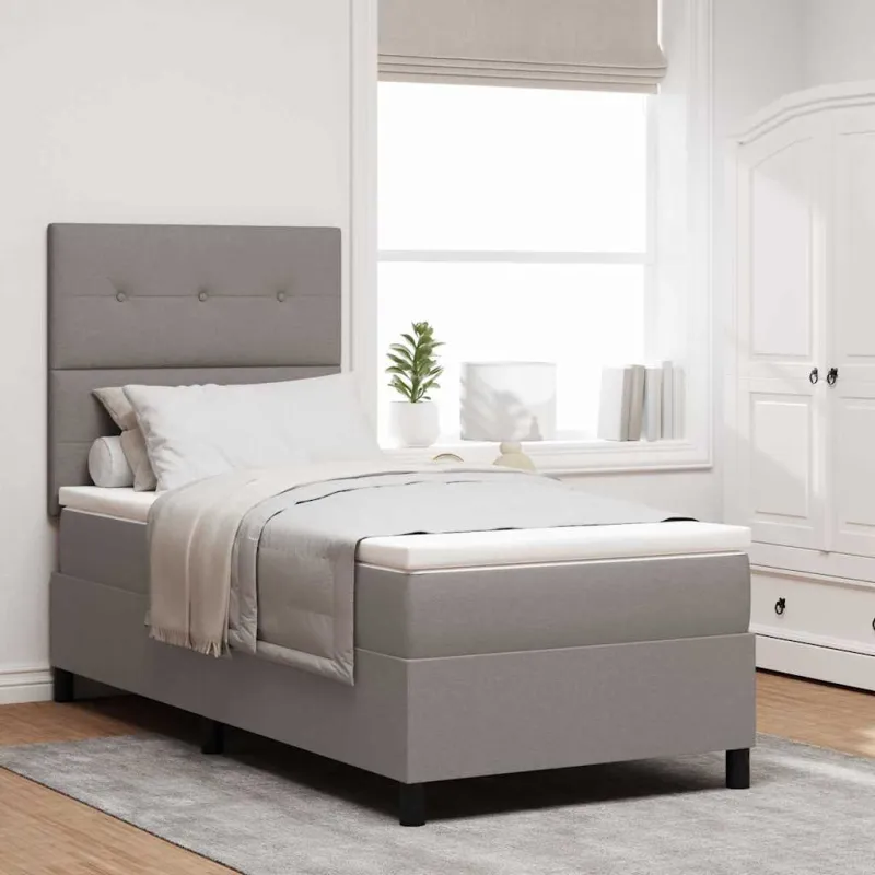 Kiemas lova su čiužiniu su galvūgalio Taupe 80 x 200 cm audinys