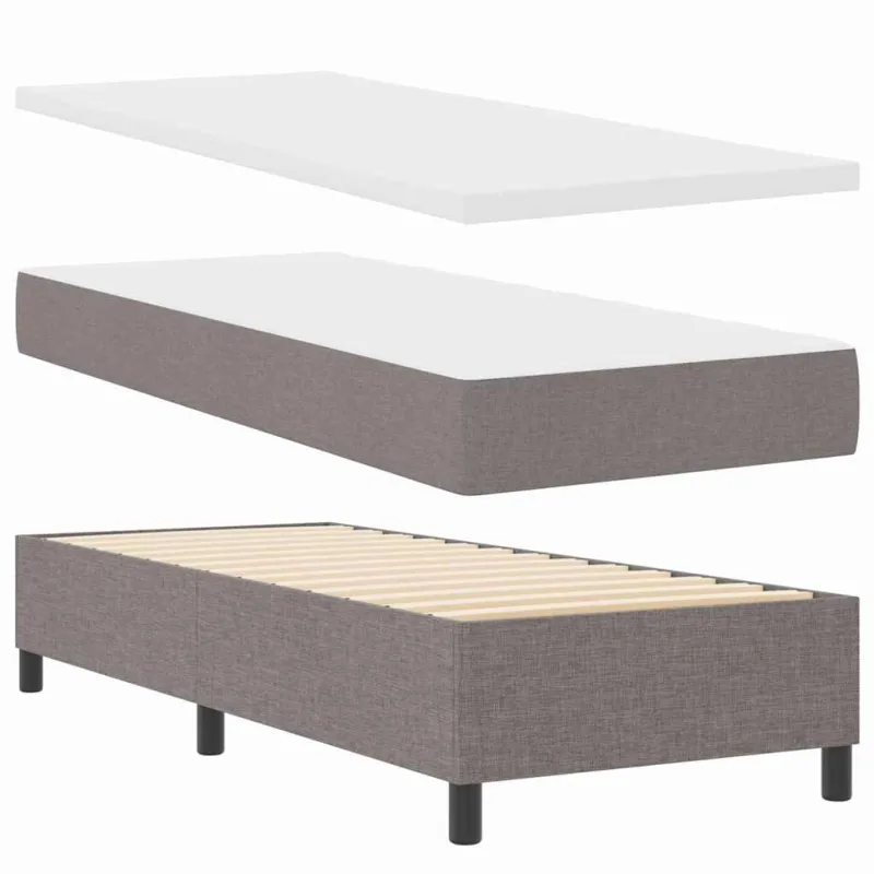 Kiemas lova su čiužiniu su galvūgalio Taupe 80 x 200 cm audinys