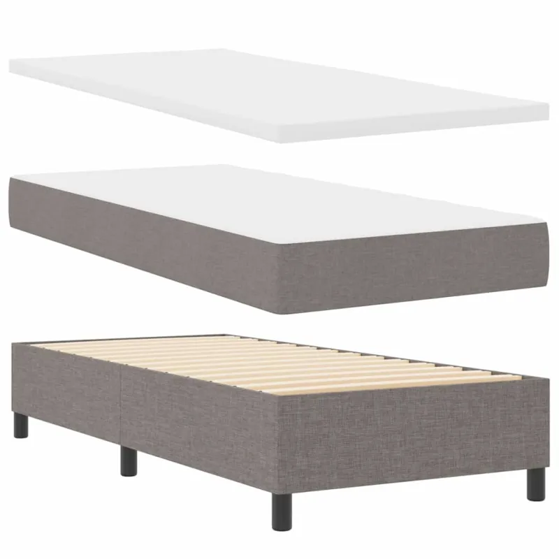 Kiemas lova su čiužiniu su galvūgalio Taupe 200 x 80 cm audinys