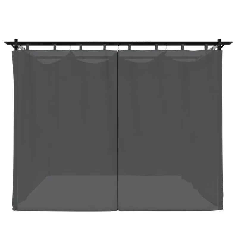 Pavėsinė su užuolaidomis, antracito, 3x3m, plienas
