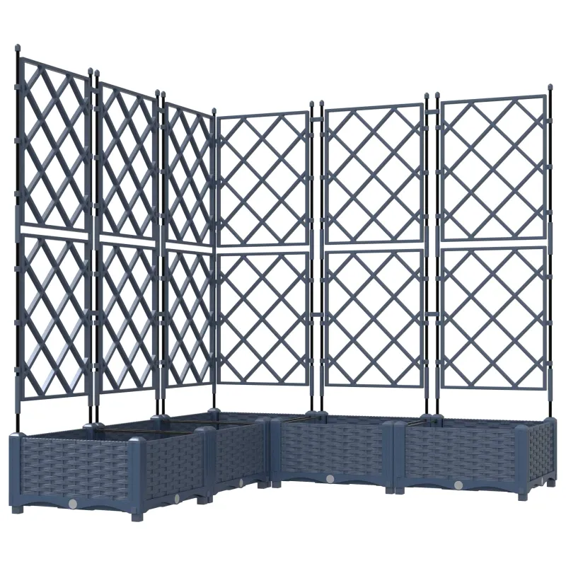 Sodo vazonas 5 pcs Pilka 120 x 120 x 125,5 cm Plastmasė