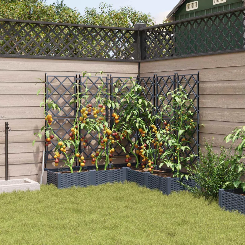 Sodo vazonas 5 pcs Pilka 120 x 120 x 125,5 cm Plastmasė