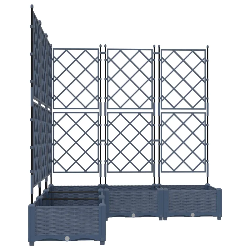 Sodo vazonas 5 pcs Pilka 120 x 120 x 125,5 cm Plastmasė