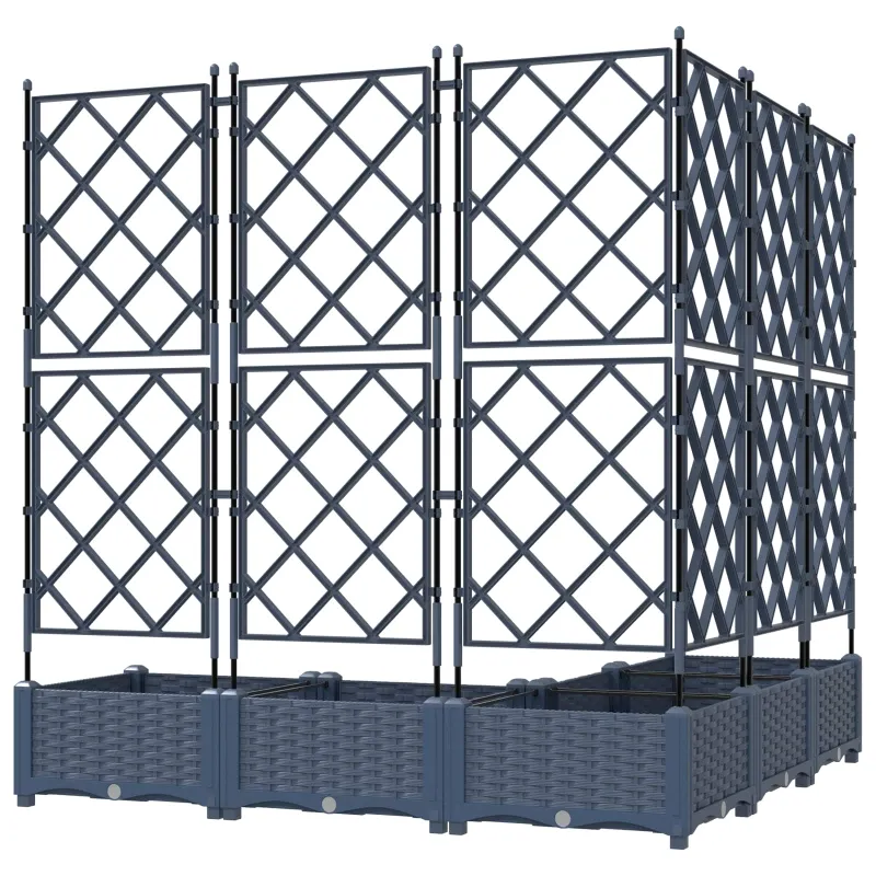 Sodo vazonas 5 pcs Pilka 120 x 120 x 125,5 cm Plastmasė