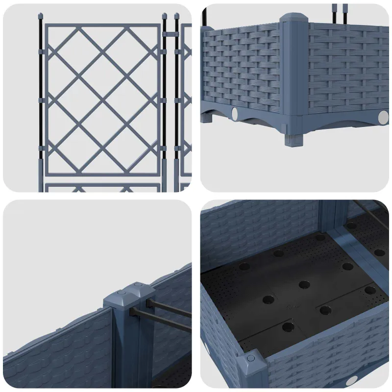 Sodo vazonas 5 pcs Pilka 120 x 120 x 125,5 cm Plastmasė