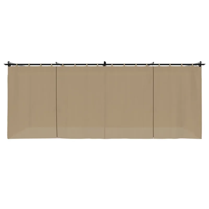 Pavėsinė su užuolaidomis, taupe spalvos, 6x3m, plienas