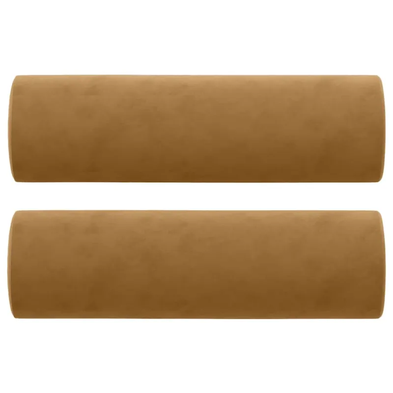 Dvivietė sofa su pagalvėlėmis, rudos spalvos, 140cm, aksomas