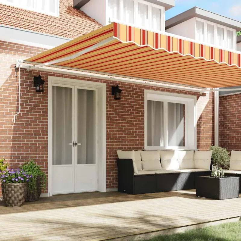 Elektrinė ištraukiama pavėsinė Geltona ir Oranžinė 500 × 350 cm