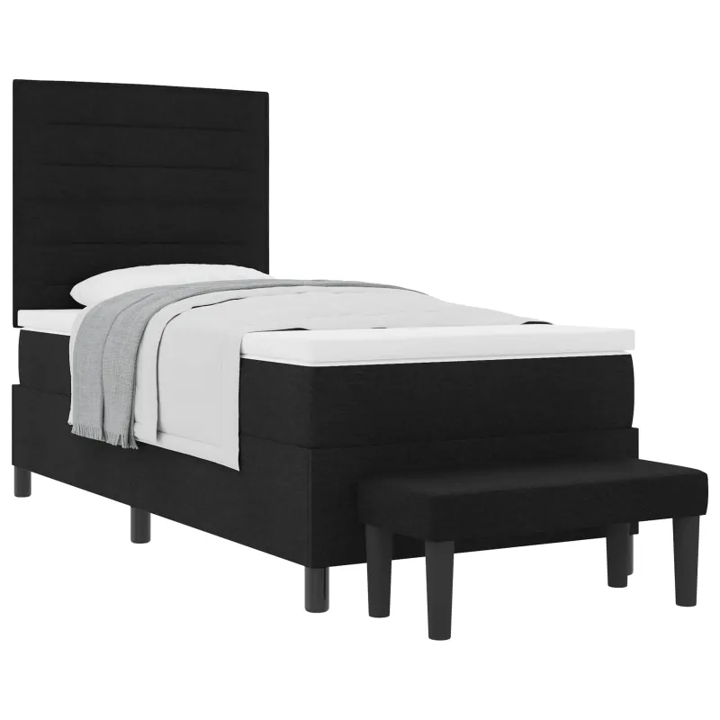 Kiemas lova su galvūgalio Juoda 90 x 190 cm audinys