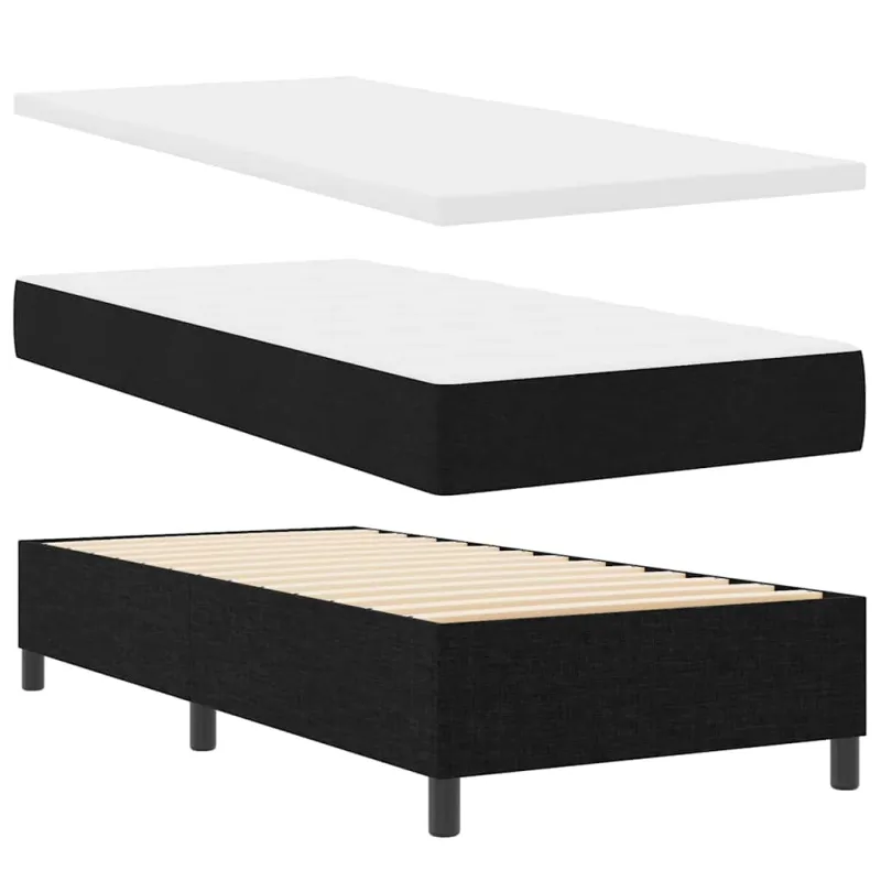 Kiemas lova su pagalve su galvūgalio Juoda 90 x 200 cm audinys