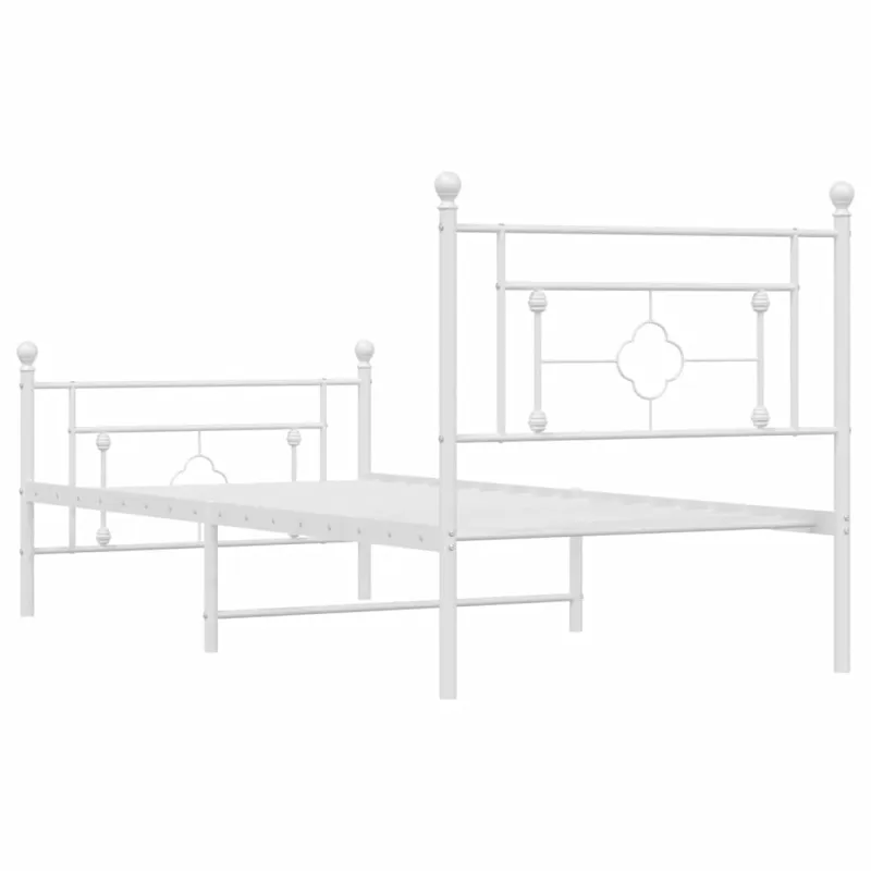 Lovos rėmas su galvūgaliu/kojūgaliu, baltas, 100x200cm, metalas