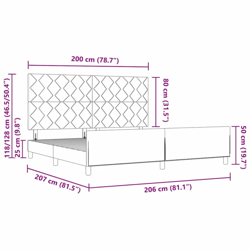 Lovos rėmas su galvūgalio Mėlyna 200 x 200 cm audinys