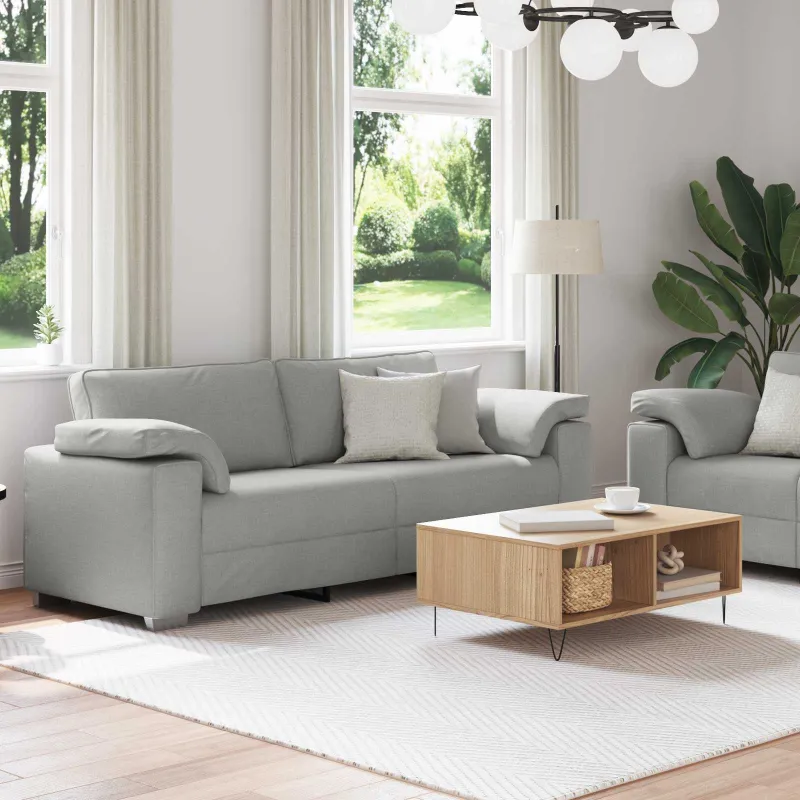 Sofa 2 pcs Debesų pilka 219 x 80 x 82 cm audinys