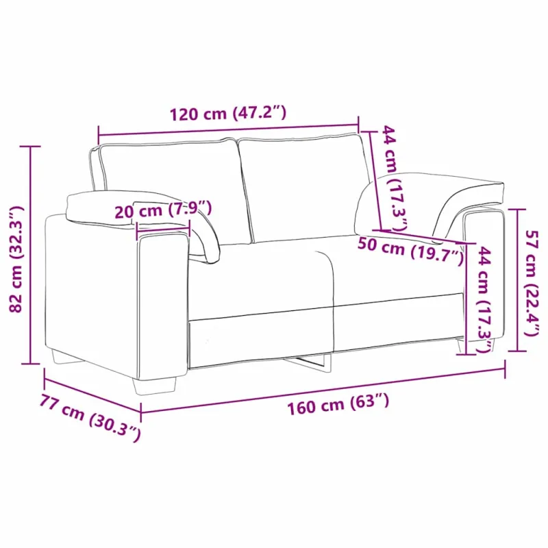 Dvivietė sofa Debesų pilka 160 cm audinys