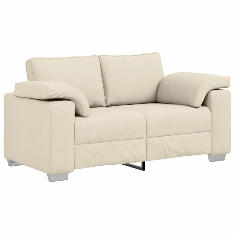 Dvitaškė sofa Smėlio 160 cm Lino mišinio audinys