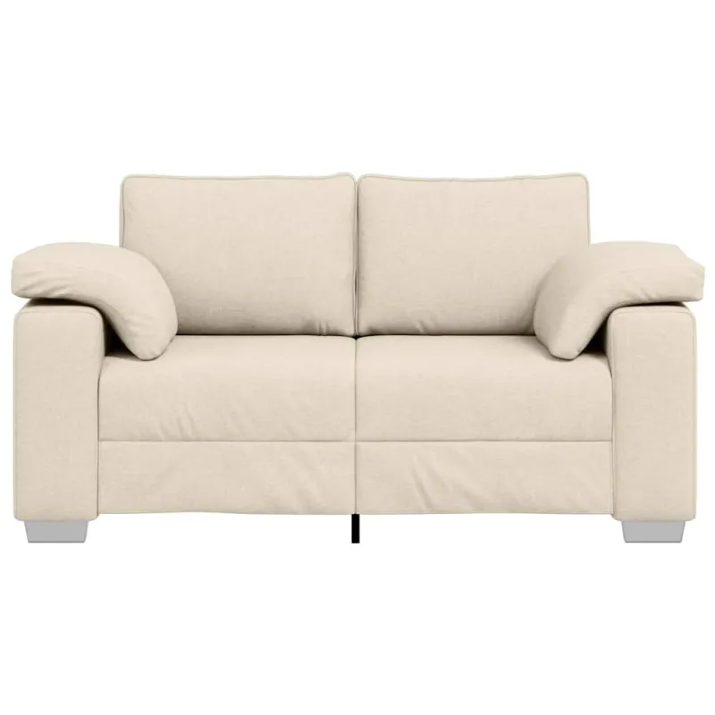 Dvitaškė sofa Smėlio 160 cm Lino mišinio audinys