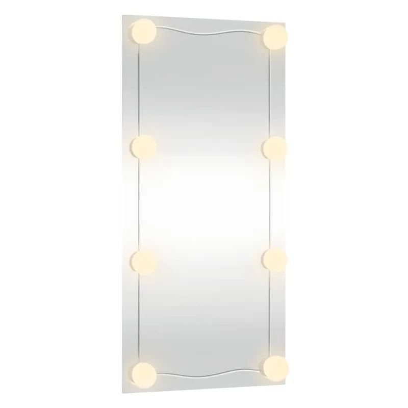 Sieninis veidrodis su LED lemputėmis, 30x60cm, stiklas