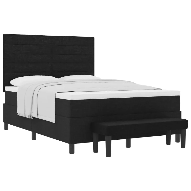 Kiemas lova su galvūgalio Juoda 140 x 200 cm audinys