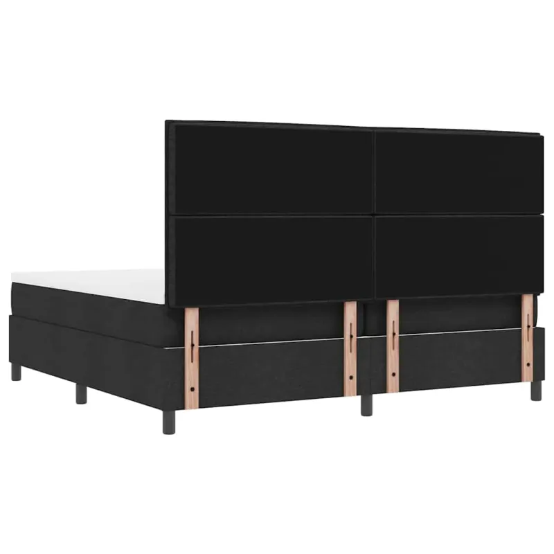 Kiemas lova su čiužiniu Juoda 200 x 200 cm audinys