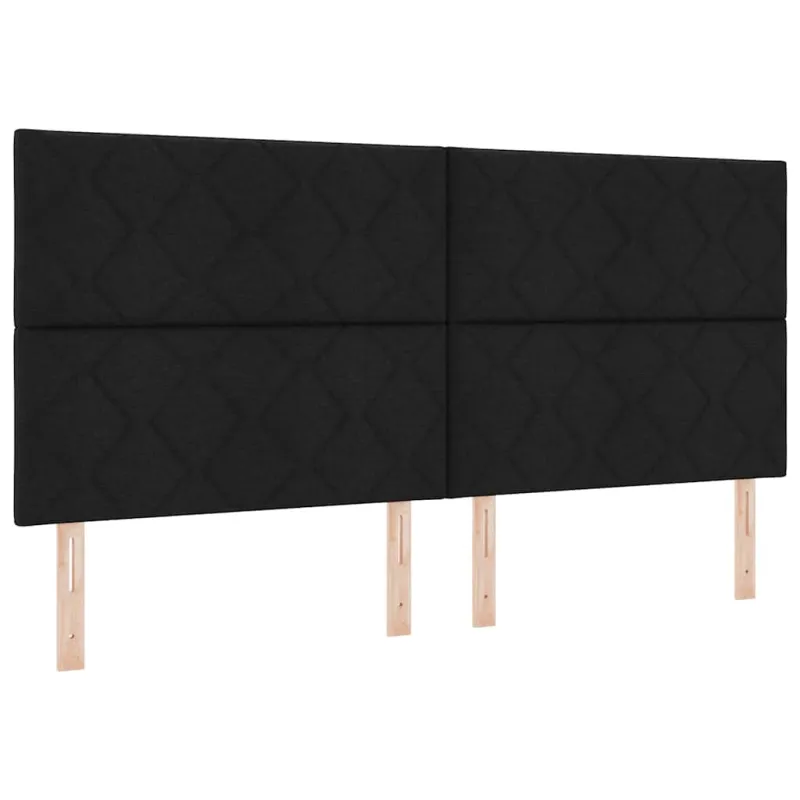 Kiemas lova su galvūgalio Juoda 200 x 200 cm audinys